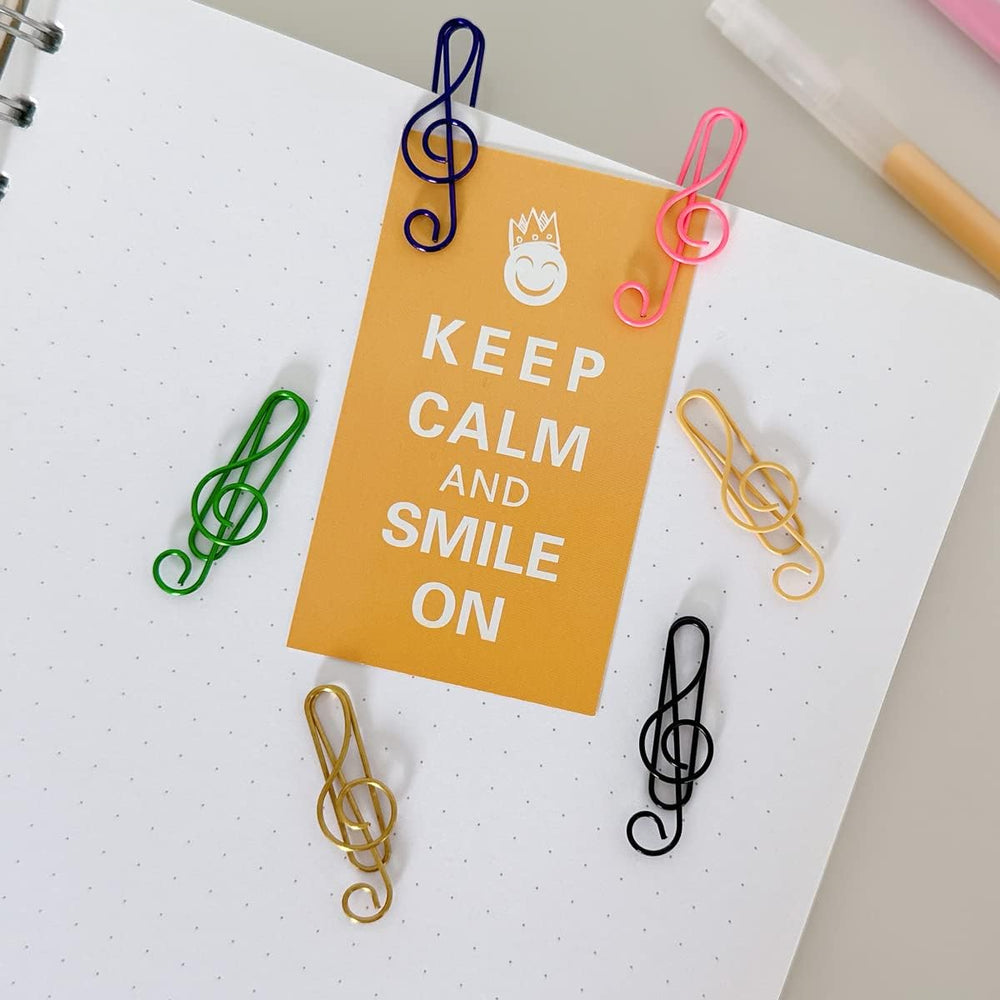 Treble Clef Music Note Paper Clips (set of 50)