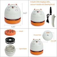 Orange Cat Desktop Vacuum USB Rechargeable
