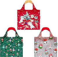 Festive Holiday Allybag Foldable Eco-Friendly Reusable Bag (set of 3)