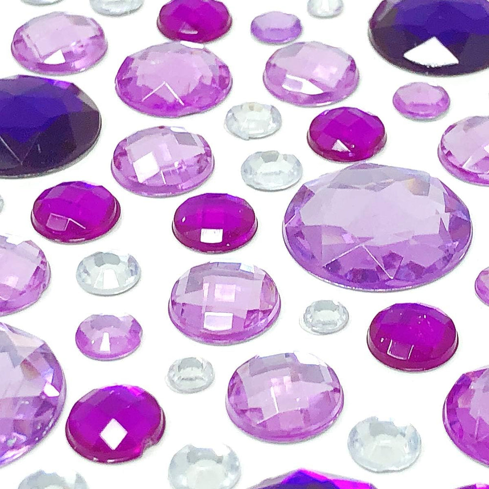 Purple Large Round Crystal Gem Stickers