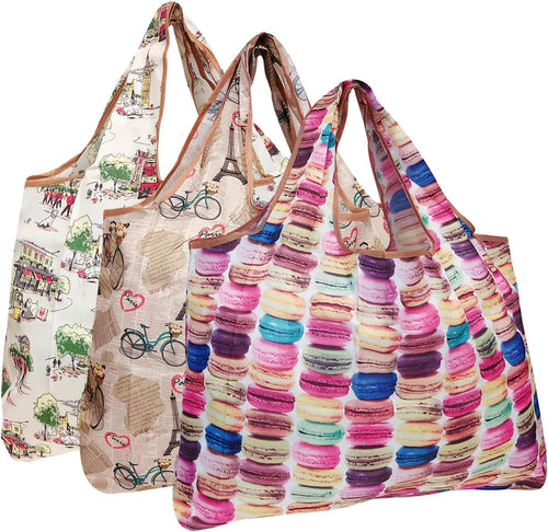 European Delights Large Foldable Reusable Nylon Bags (set of 3)