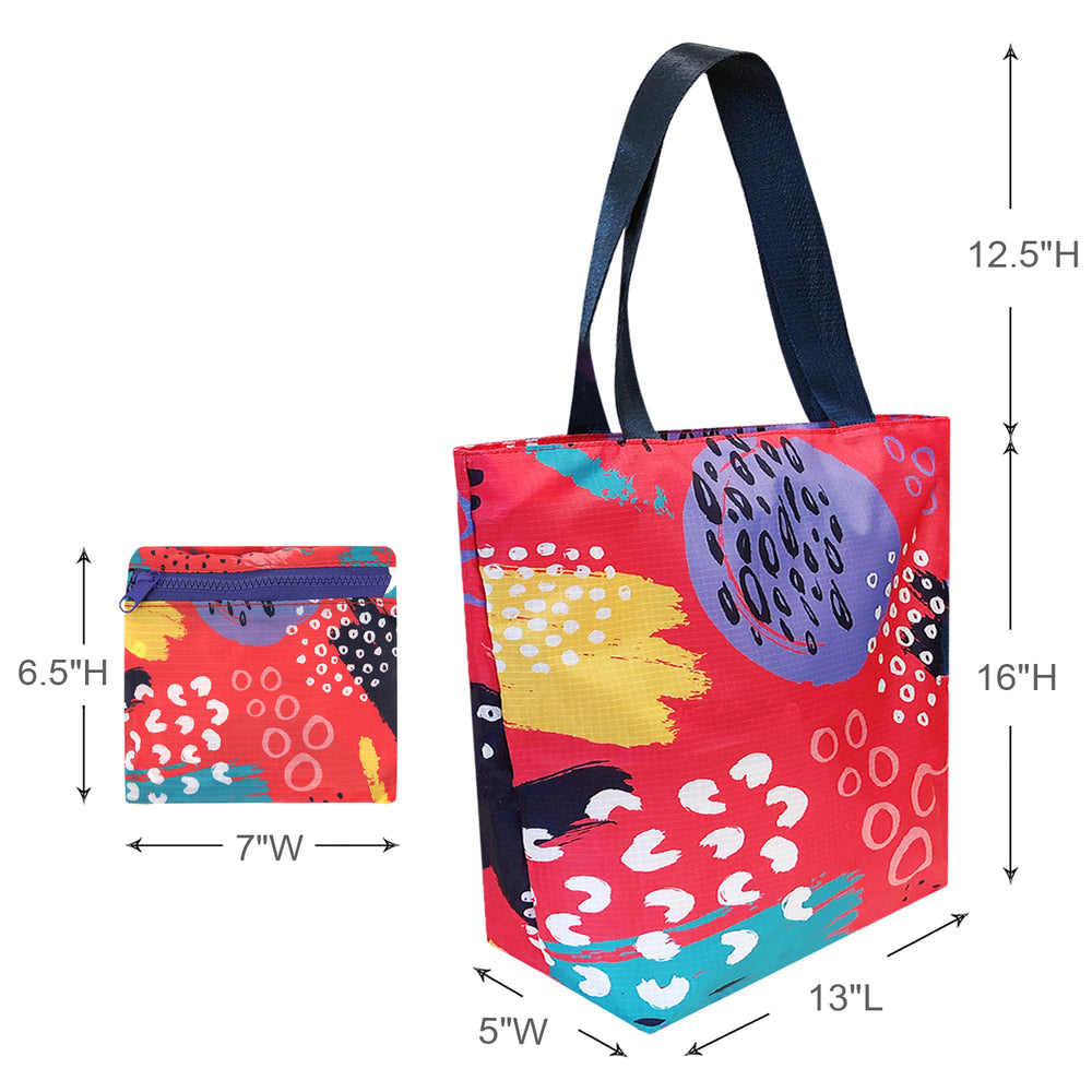 Ripstop Polyester Zipper Tote, Bubble Abstract