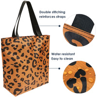 Ripstop Polyester Zipper Tote, Leopard