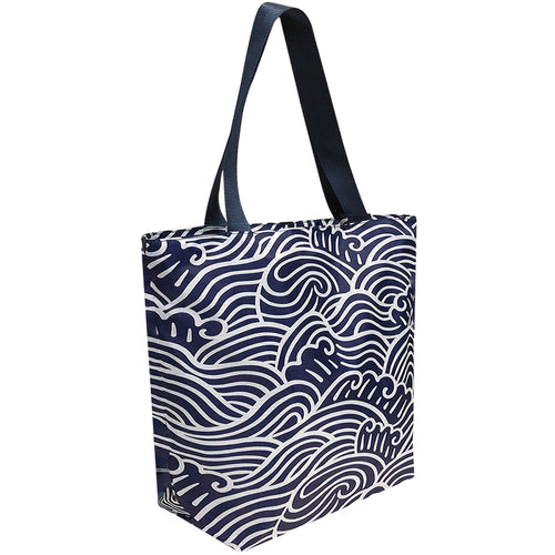 Ripstop Polyester Zipper Tote, Waves