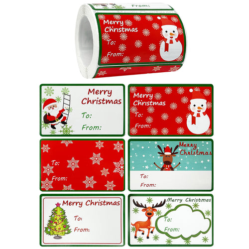Snowflake Christmas Gift Tag Stickers (300 stickers)