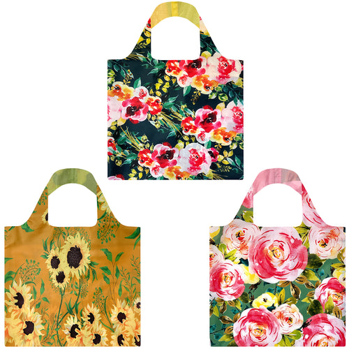 Flower Power Allybag Foldable Eco-Friendly Reusable Bag (set of 3)