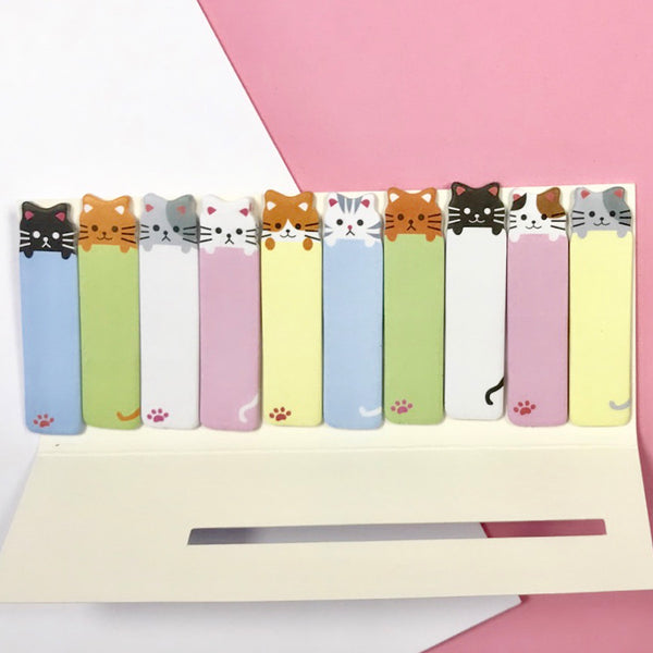 Kitty Bookmark Flags Stationery Kitty Sticky Note Tabs (set Of 2 ...