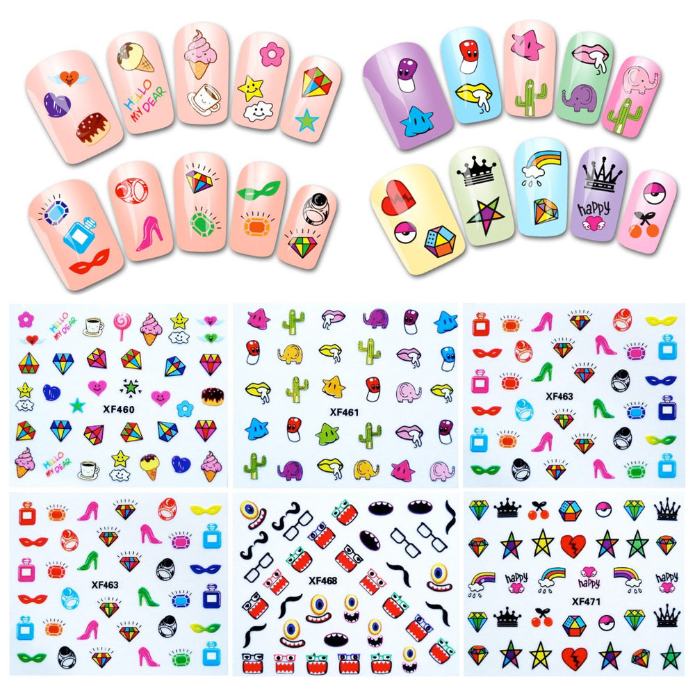 Funky Patterns Nail Art Nail Stickers (30 sheets)