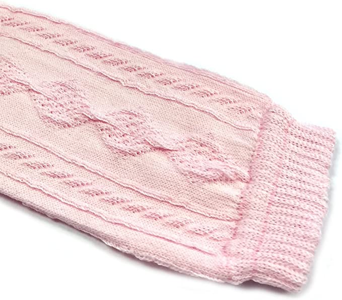 Children's Solid Leg Warmer, Cable Knit Light Pink