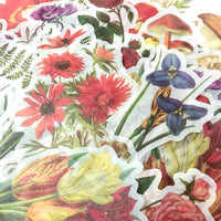 Spring Flowers Decorative Scrapbooking Washi Stickers (60 stickers)