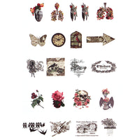 Skulls Decorative Scrapbooking Washi Stickers (60 stickers)