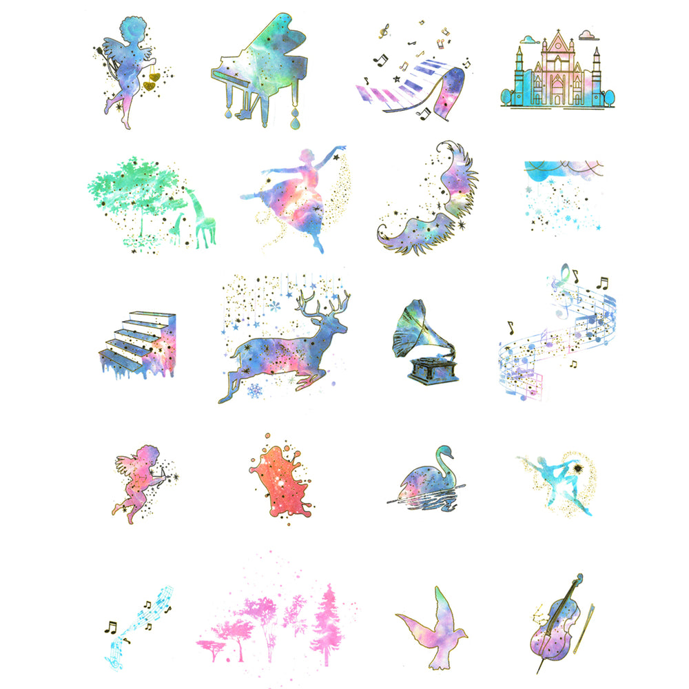 Whimsical Dream Decorative Scrapbooking Washi Stickers (60 sheets)