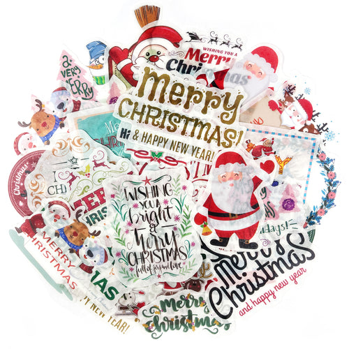 Merry Christmas Holiday Scrapbooking Washi Stickers (60 stickers)