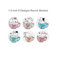 Kitties Thank You Sticker Roll 1.5" Label Stickers (500 stickers)