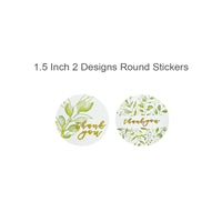 Gold Foil Sprig Thank You Sticker Roll 1.5" Label Stickers (500 stickers)