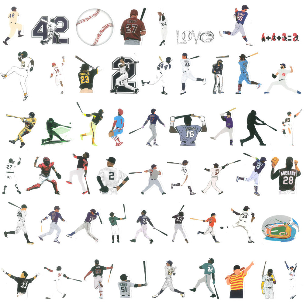 Baseball Waterproof Vinyl Stickers (100 stickers)