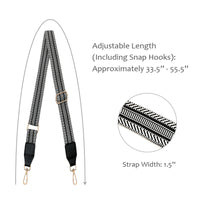 Black Faux Leather Tracks Adjustable Bag Strap