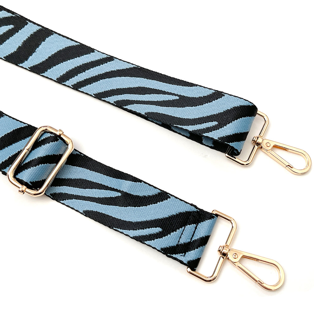 Blue Zebra Stripes Adjustable Bag Strap