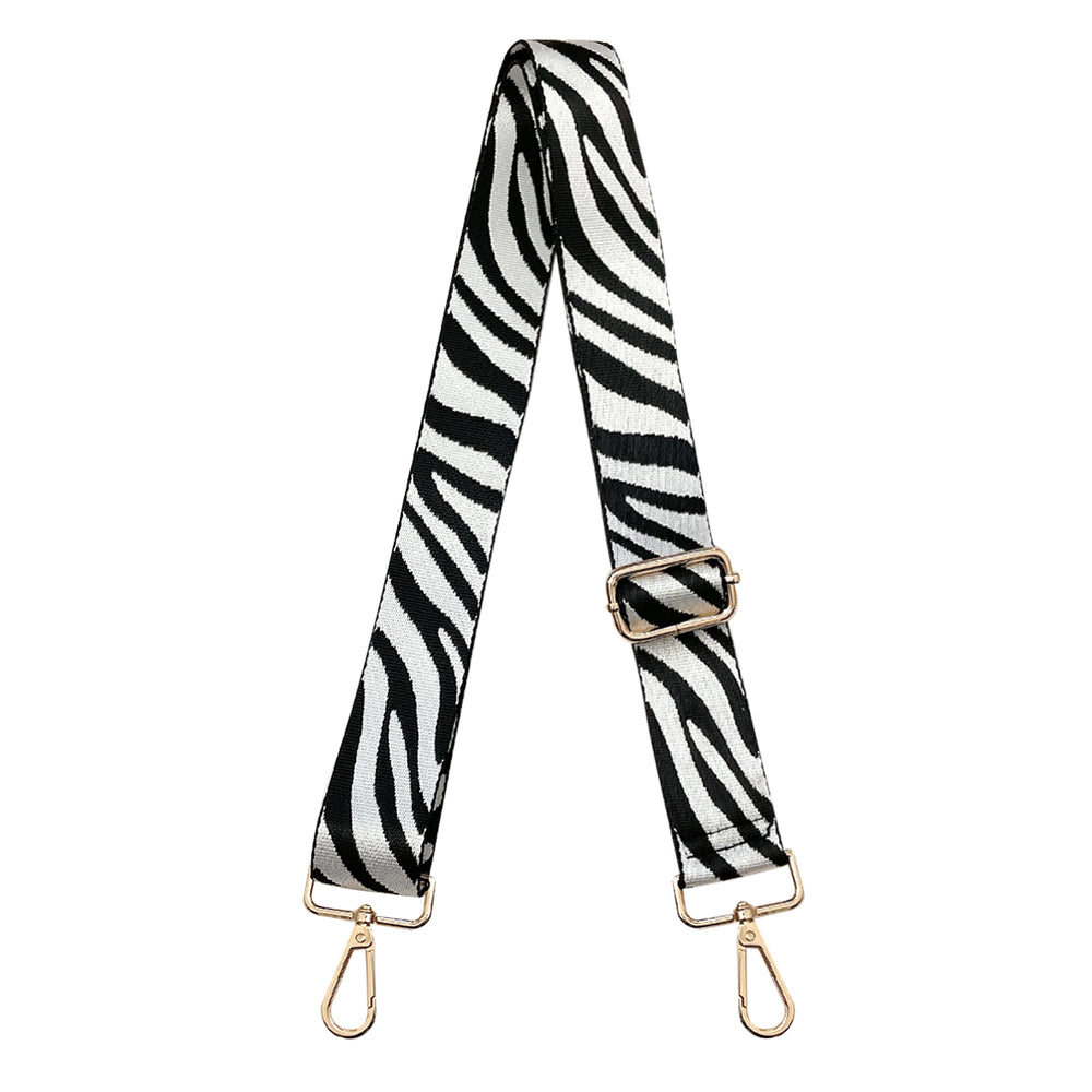 White Zebra Stripes Adjustable Bag Strap