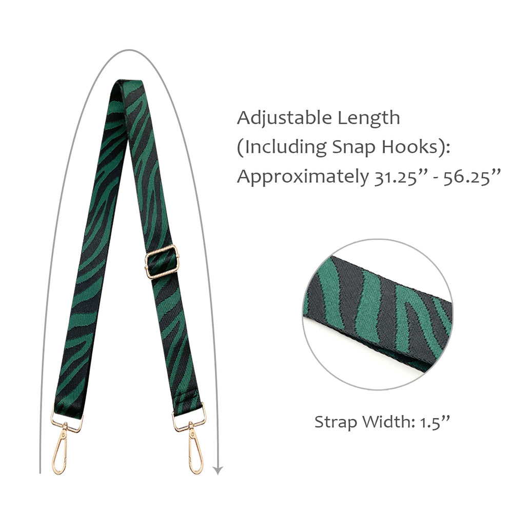 Green Zebra Stripes Adjustable Bag Strap