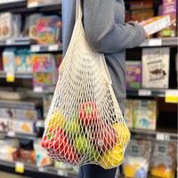 Earth Tones Cotton Mesh Market Bag Grocery Tote (set of 3)