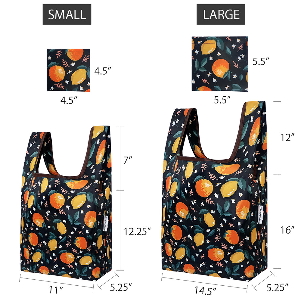 Citrus Nylon Reusable Foldable JoliBag Grocery Bag (set of 2)