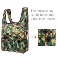 Green Camouflage Nylon Reusable Foldable JoliBag Grocery Bag (set of 2)