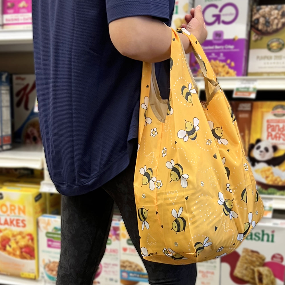 Bumblebee Nylon Reusable Foldable JoliBag Grocery Bag (set of 2)