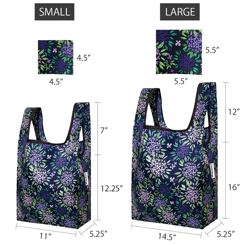 Purple Hydrangea Reusable Foldable JoliBag Grocery Bag (set of 2)