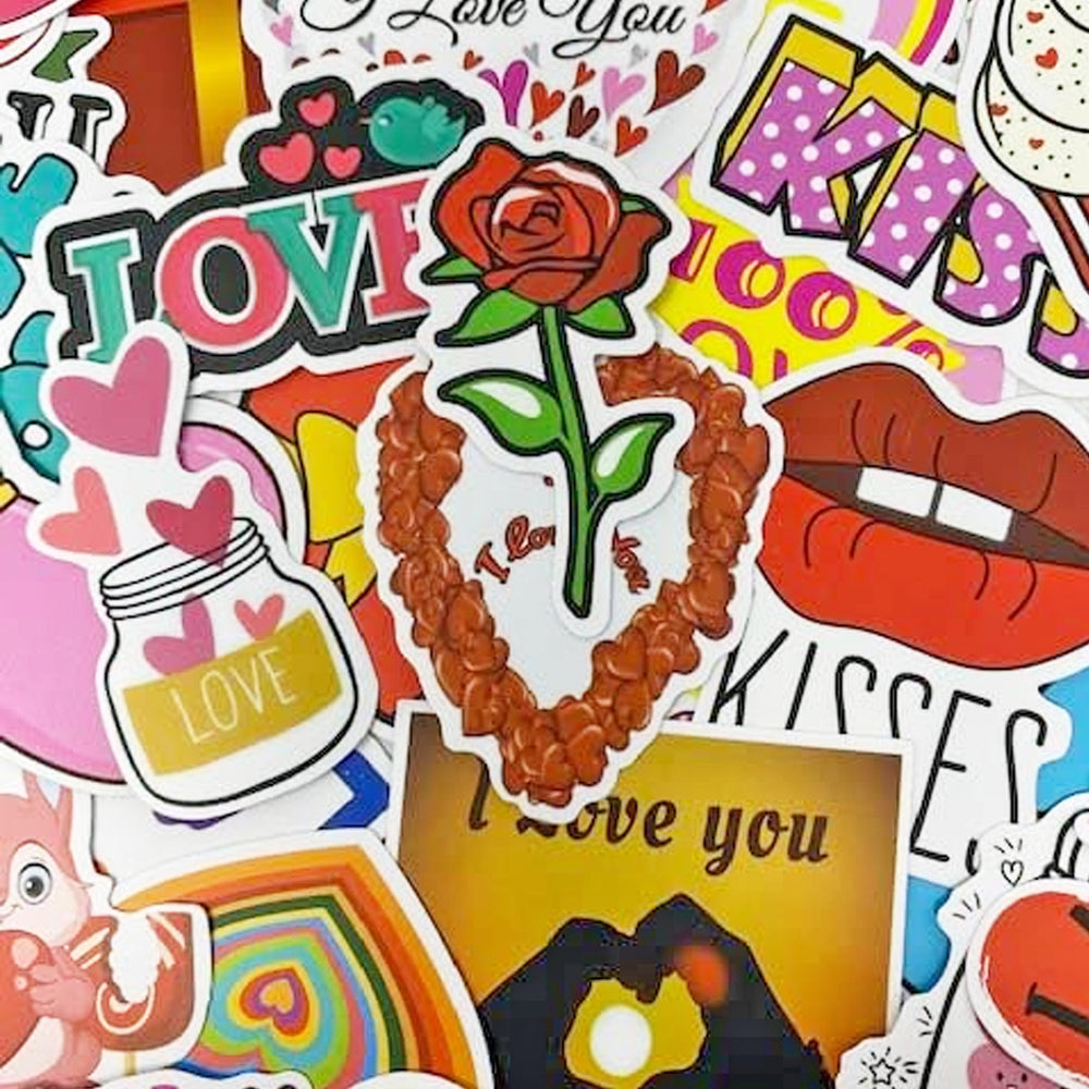 Valentine's Day Waterproof Vinyl Stickers (100 stickers)