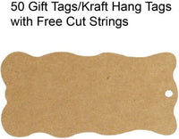 Wavy Rectangle Gift Tags with Strings