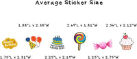 Happy Birthday Waterproof Vinyl Stickers (100 stickers)