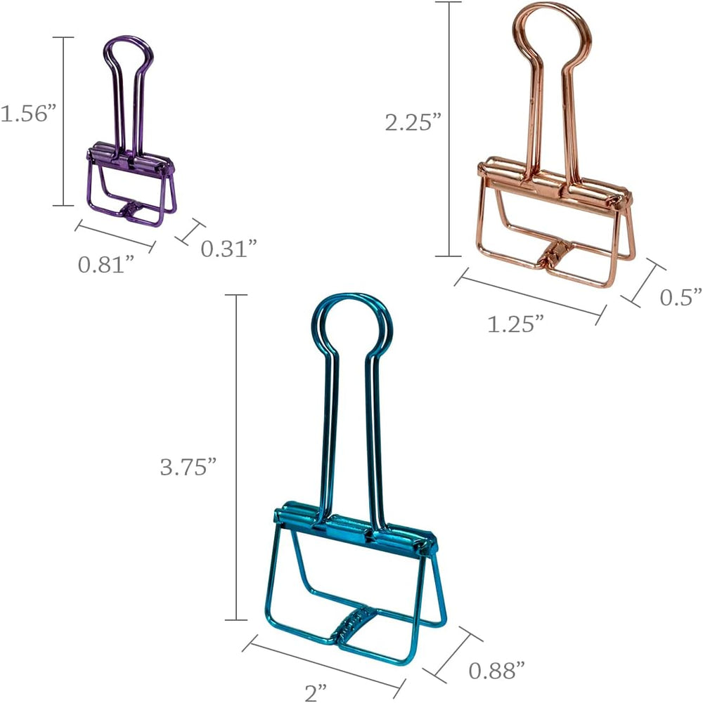 Hollow Metal Binder Clips Paper Clamps (set of 20)