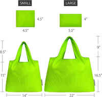 Lime Small & Large Foldable Nylon Tote Reusable Bags