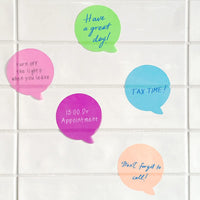 Speech Bubbles Transparent Sticky Notes (set of 5)