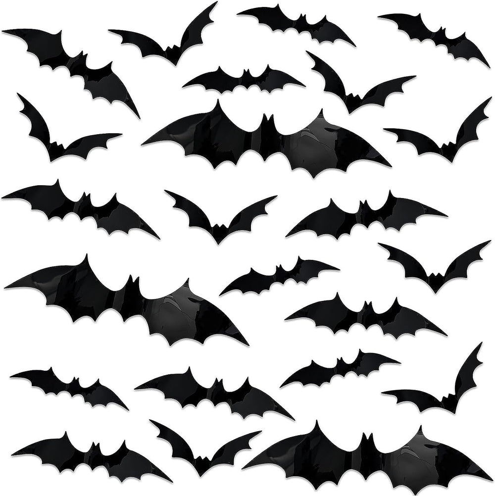 3D Bat Wall Decal Stickers with Foldable Wings (set of 60)