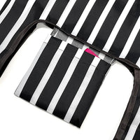 Black & White Stripes Nylon Reusable Foldable JoliBag Grocery Bag (set of 2)