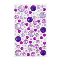 Purple Large Round Crystal Gem Stickers