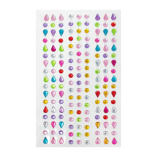 Multicolor Raindrop Crystal Gem Stickers