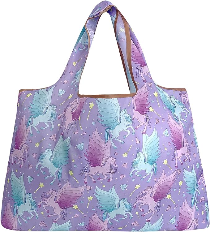 Mythical Paradise Large Foldable Reusable Nylon Bags (set of 5)