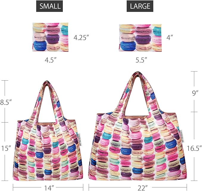 Macarons Large Foldable Reusable Nylon Bag