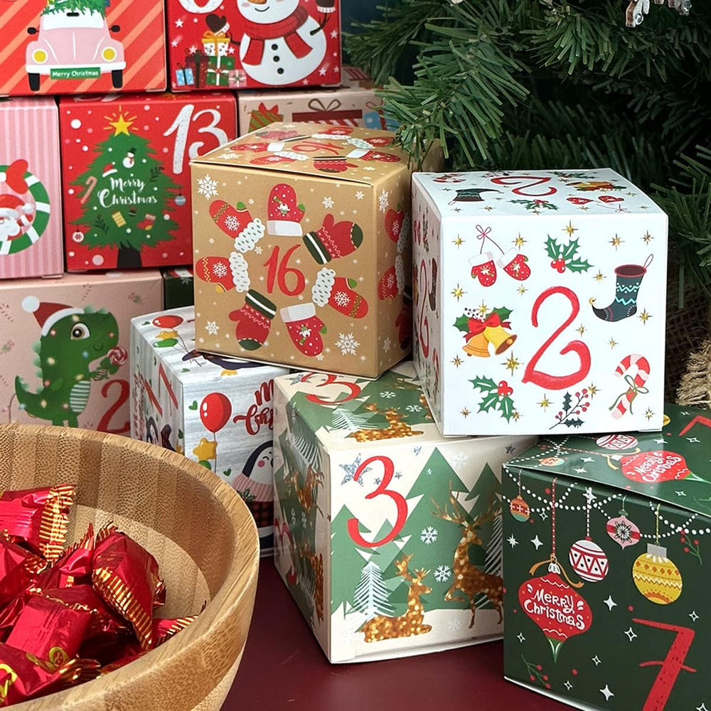 Christmas Advent Calendar Countdown Gift Boxes (set of 24)