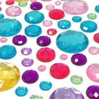 Pink Blue Green Large Round Crystal Gem Stickers