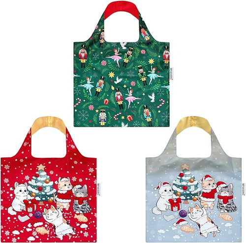 Cats & Nutcracker Allybag Foldable Eco-Friendly Reusable Bag (set of 3)