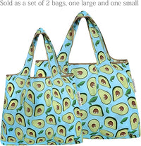 Avocado Small & Large Foldable Nylon Tote Reusable Bags