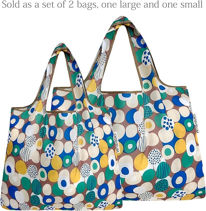 Happy Dots Small & Large Foldable Nylon Tote Reusable Bags