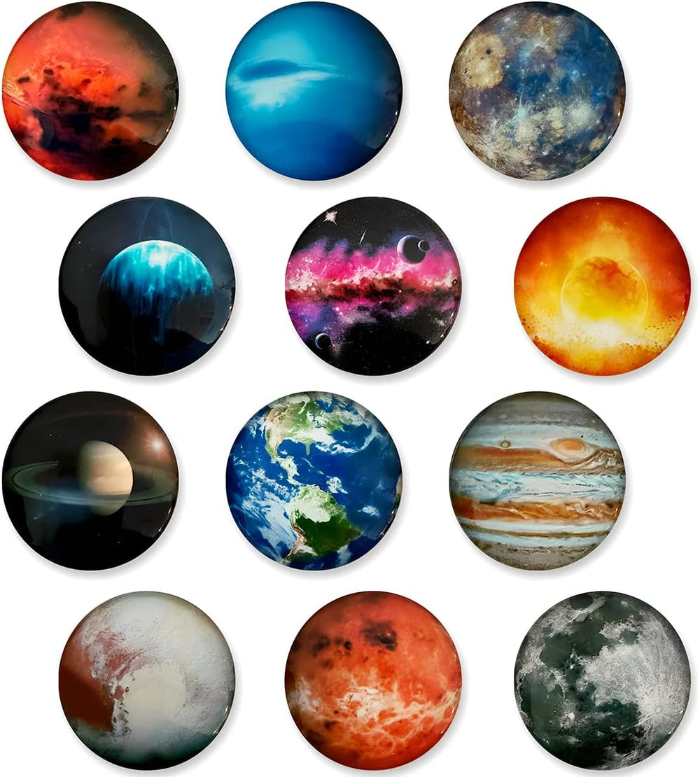 Planet Magnets Crystal Glass Magnets (set of 12)