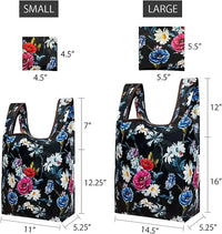 Electric Flowers Nylon Reusable Foldable JoliBag Grocery Bag (set of 2)