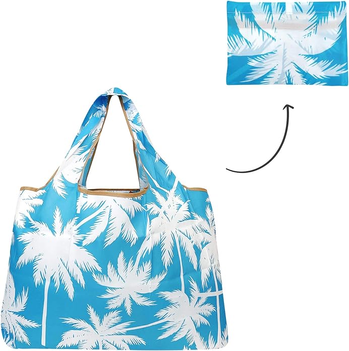 Ocean Breeze Large Foldable Reusable Nylon Bags (set of 3)