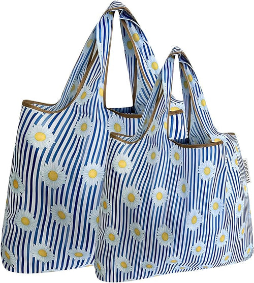 Daisies Small & Large Foldable Nylon Tote Reusable Bags